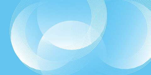 Abstract minimalist banner background, pastel colorful, blue and white gradations. Circle effect style geometric
