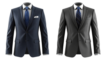 3D Formal Suit Duo Collection, isolated on transparent background