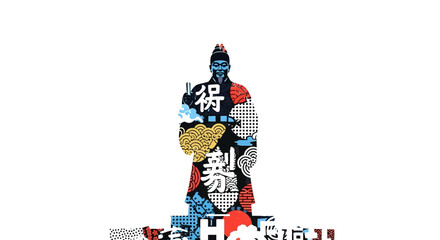 Colorful Illustration of a Chinese Historical Figure