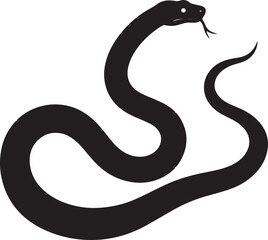 Fototapeta premium Venomous Snake Silhouette Vector Illustration