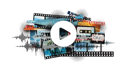 Abstract Media and Entertainment Concept with Play Button