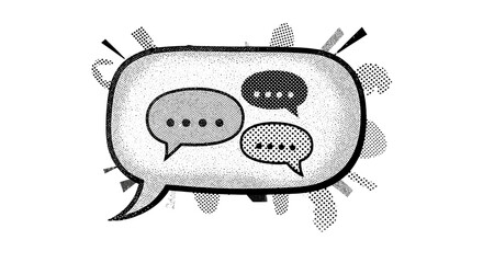 Dotted Speech Bubbles: Communication and Dialogue Concept in Black and White