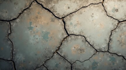 Obraz premium Cracked Surface Texture with Earthy Tones and Dark Cracks