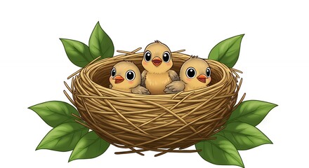 Baby birds in nest