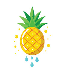 Pineapple illustration vector graphic fruit tropical food summer juice sweet design art
