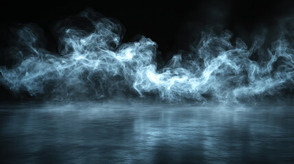 Bright stadium arena lights, Smoke bombs, empty dark scene, neon light