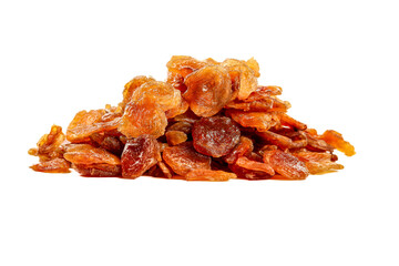 Golden Raisins Dried Fruit Pile Isolated on White Background