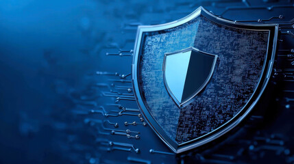 Cyber security system technology. Secure information privacy. Crime network technology. A blue background