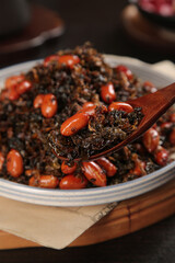 Stir-Fried Preserved Vegetables with Peanuts Traditional Asian Dish