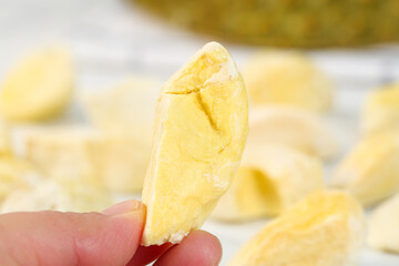 Golden Dried Durian Fruit Slices - Exotic Asian Specialty Snack Products