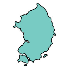 Fototapeta premium Map of an Island Territory Shape Illustration