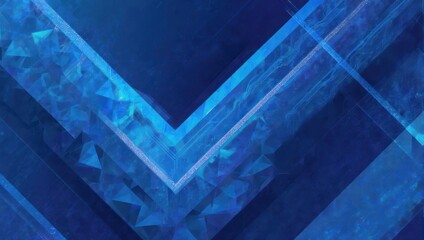 Dynamic abstract blue geometric background with futuristic tech patterns and crystalline textures, perfect for digital innovation.