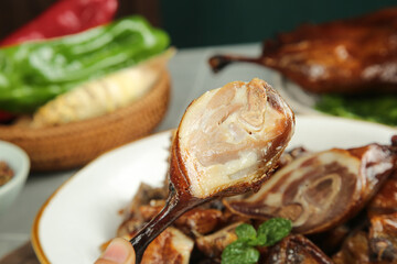 Air-Dried Preserved Goose Traditional Guangdong Chinese Cuisine Salted Meat Delicacy
