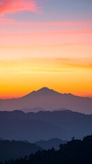 Sunrise over mountain range