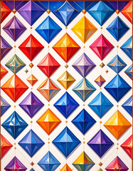 Seamless vector pattern of colorful diamonds	
