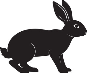  Jumping Rabbit Silhouette Vector Illustration