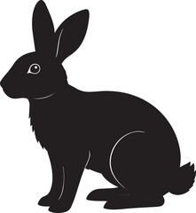 Fototapeta premium Jumping Rabbit Silhouette Vector Illustration