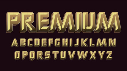 Golden bevel 3d typography