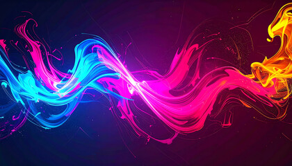 Vibrant Digital abstract neon distortion effects