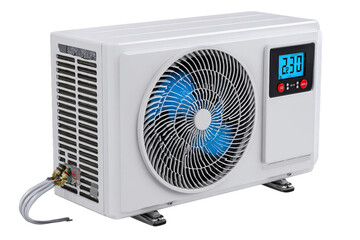 Obraz premium Realistic Detail Air Conditioner Outdoor Unit Ventilation System Appliance. Ai Generated Images