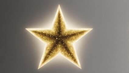 Fototapeta premium Radiant golden starburst shimmering with fine glitter and ethereal glow, symbolizing achievement and excellence in a sophisticated presentation