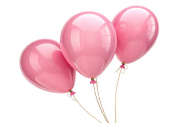 Pink Balloons Celebrate Happy Moments
