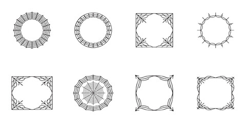 Minimal hand drawn Halloween frame with border decoration vector