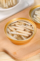 Xiamen Bamboo Shoot Specialty Dish Traditional Chinese Food in Golden Bowls