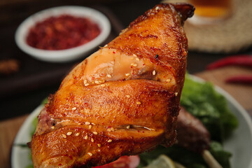 Szechuan Style Smoked Rabbit Leg with Spicy Sauce - Traditional Chinese Cuisine Dish Showcase