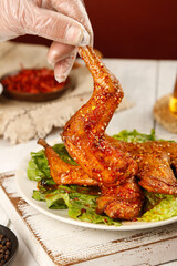 Spicy Szechuan Style Roasted Rabbit Leg Chinese Cuisine Traditional Meat Dish
