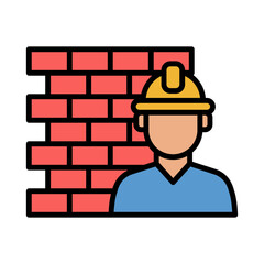 Builder Icon Vector Illustration Color Version