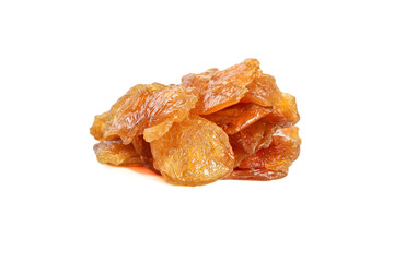 Putian Dried Pork Gui Yuan Longan Slices Traditional Chinese Preserved Meat Snack White Background