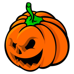 halloween pumpkin head isolated on white mascot logo vector  grpahic design