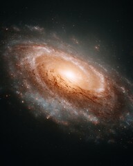 Naklejka premium High-Quality Spiral Galaxy with Radiant Core and Swirling Arms Modern Cosmic Science Visual for Professional Marketing and Educational Content