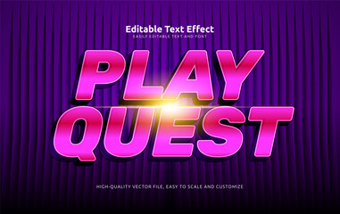 play quest editable text effect