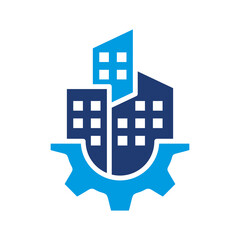 Construction Icon Vector Illustration Blue Version