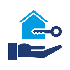 Rent Icon Vector Illustration Blue Version