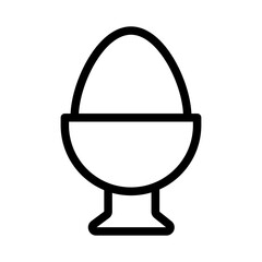 Boiled Egg in Egg Cup Line Icon of Breakfast Dishes Icon Set