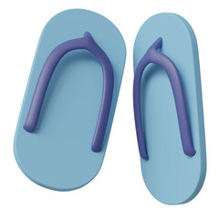 A 3D illustration of a pair of flip-flops in pink with red straps. The design is simple and playful, making it suitable for summer, beach, vacation, casual lifestyle, and footwear concepts.