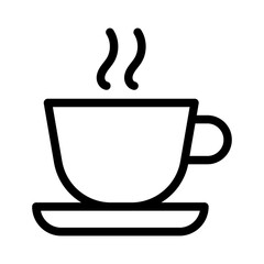 Hot Coffee Line Icon of Breakfast Dishes Icon Set