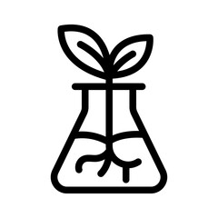 Plant in Flask Line Icon of Hydroponics Icon Set