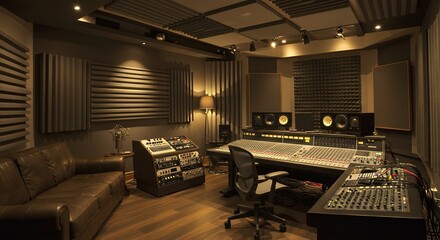 Modern recording studio interior