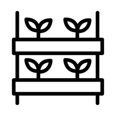 Double-Layer Rack Farming Line Icon of Vertical Farming Icon Set