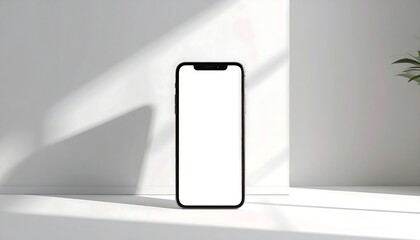 Minimal smartphone mockup on a clean white background. High-quality phone mockup templates to showcase apps, UI designs, and websites. Realistic, modern