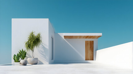 Warm Wood Finish on Mid-Century Modern Entry Door