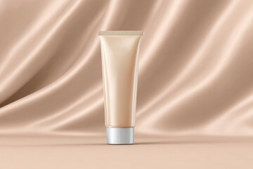 Elegant Skin Care Tube on Soft Fabric Background for Beauty Products