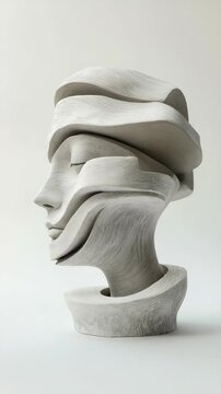 Ethereal White Marble Sculpture in Motion