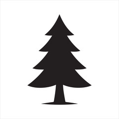 Merry Christmas tree vector illustration with a star, isolated on a white background for your holiday card design