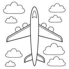 airplane in the clouds