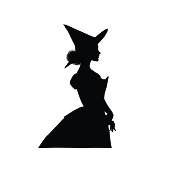 Collection of glinda the good witch silhouettes in various poses isolated on white background